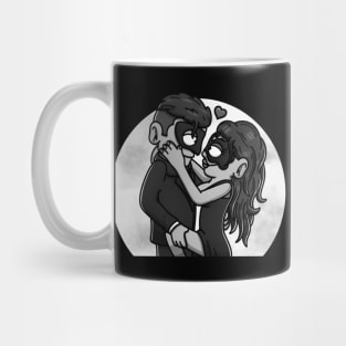 Mysterious Romance Man And Woman Black And White Edition Mug